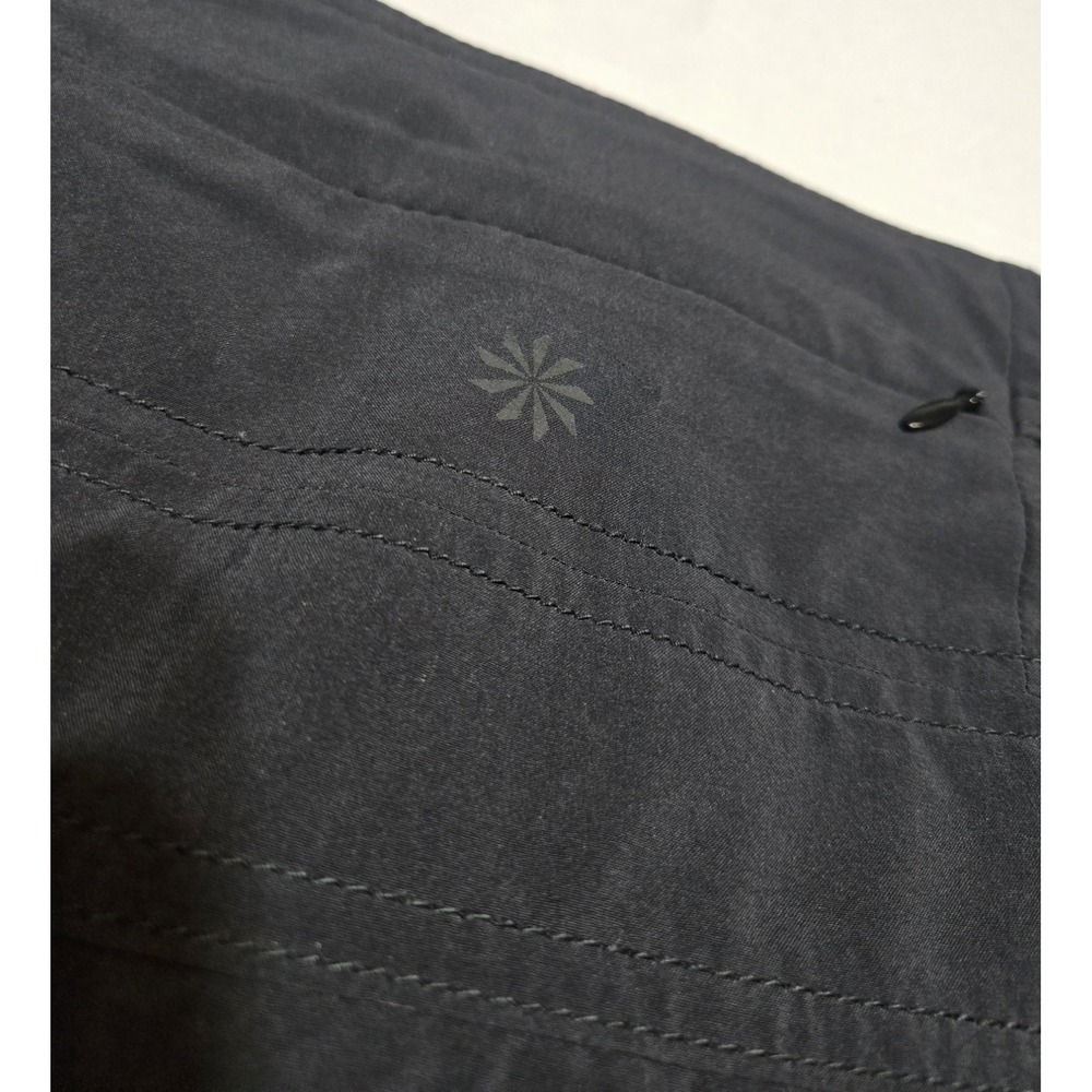 Athleta Whatever Skort Skirt Size 8 Black Athletic Workout Drawstring Pocket Zip - Picture 10 of 11